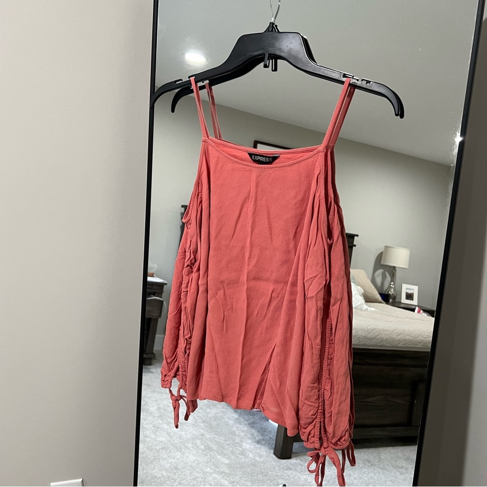Express: Size Small, Cold Shoulder, Tie Sleeve Blouse